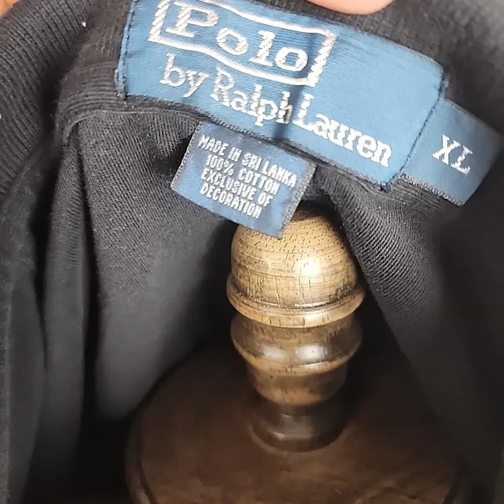 Polo Ralph Lauren Mens Short Sleeve Pony Polo Cotton Size XL Black